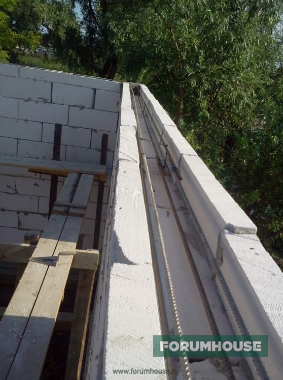 Фото несъемная опалубка под армопояс из распиленного газоблока
