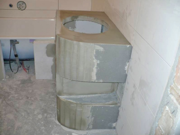 Каркас под раковину из газоблока