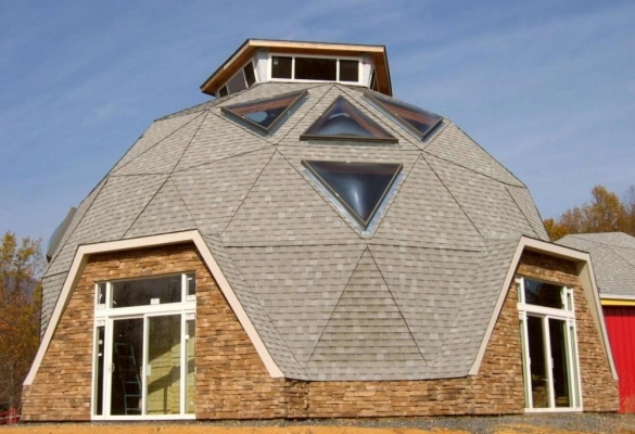 Фото купольная крыша круглого дома