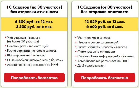 Платформа 1с Садовод участки.