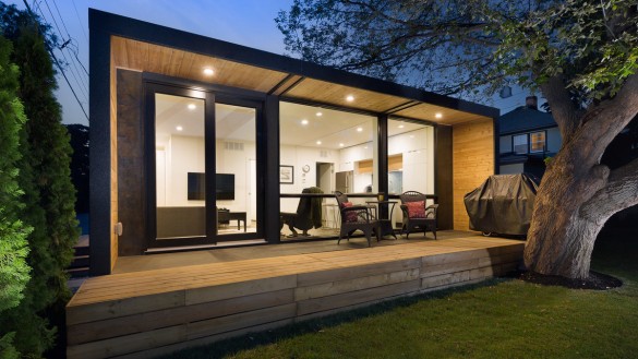 Фото красивый модульный дом со стеклянным фасадом
