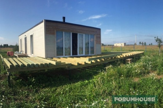 Фото модульный дом с террасой