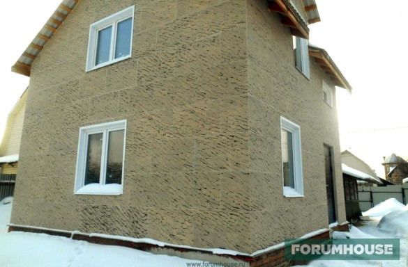 фото облицовка дома термопанелями с фактурой гибкого камня