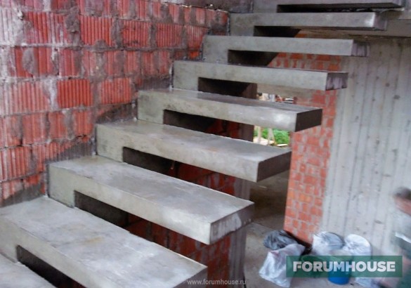 Лестницы из бетона, железобетона и камня
