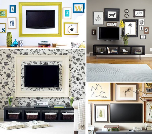 Как красиво разместить телевизор на стене в гостиной или на ку�хне