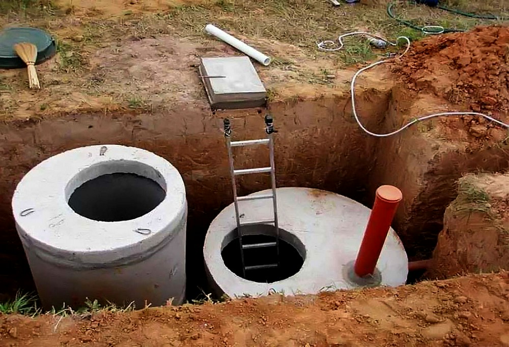 Устройство и установка канализационного септика из бетонных колец