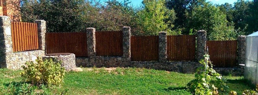Забор из габионов