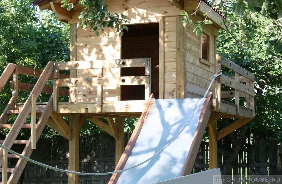 Детский домик своими руками из дерева на даче: фото